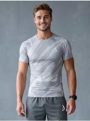 Funktionelle Komprimierung t -Shirt von Männern mit kurzer Ärmelnprämie ALTISPORT VOJ/ALM072TR04 GRAU