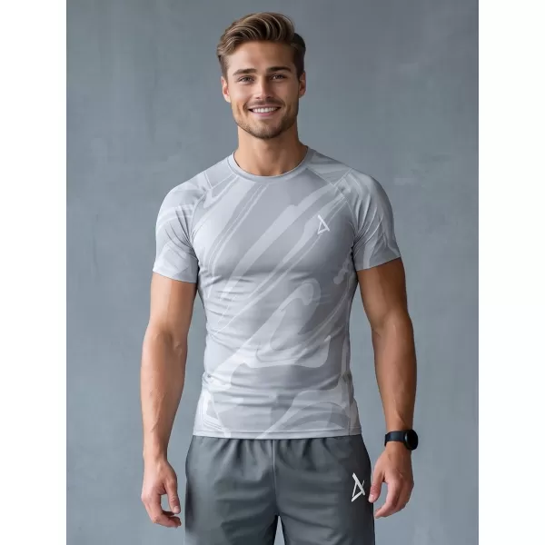  Funktionelle Komprimierung t -Shirt von Männern mit kurzer Ärmelnprämie ALTISPORT VOJ/ALM072TR04 GRAU 