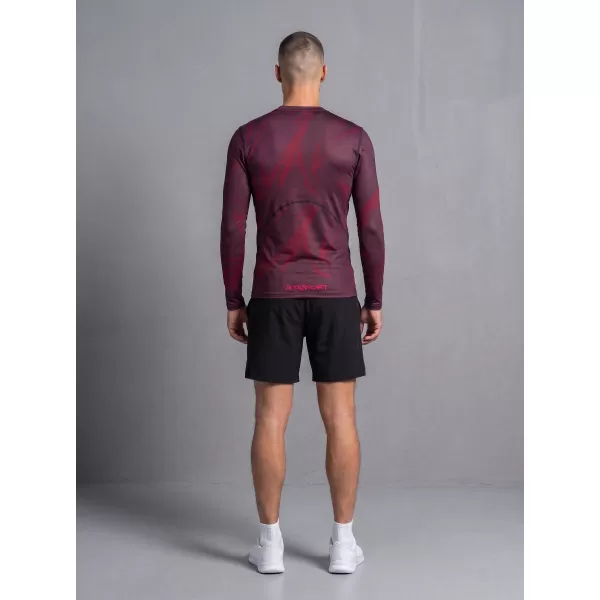  Funktionelle Kompression t -Shirt von Männern mit langarmiger Prämie ALTISPORT VOJ/ALM072TR03 WEINRÖTET 