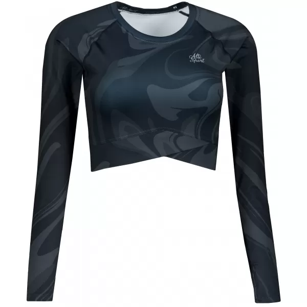 Funktionaler Ernteoberteil der Frauen mit langen Ärmeln Premium ALTISPORT VOJ/ALW072TR04 SCHWARZ 