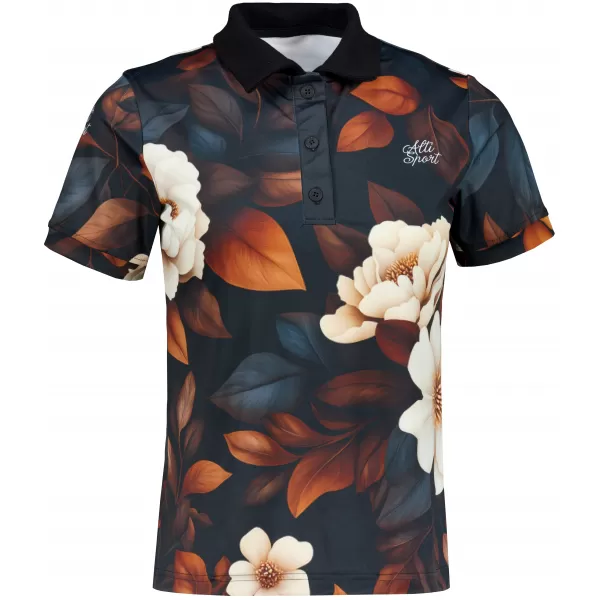  Frauenfunktional T -Shirt mit Premiumkragen ALTISPORT VOJ/ALW097TR05 WEIßE ANONG-FLOWERS 