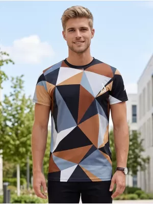 Männer funktionaler T -Shirt Premium Plus ALTISPORT VOJ/ALM007TR02 SCHWARZ -BROWN