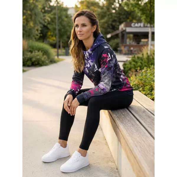  Funktionaler Sweatshirt -Prämie von Frauen ALTISPORT VOJ/ALW055MI01 SCHWARZ -PINK 
