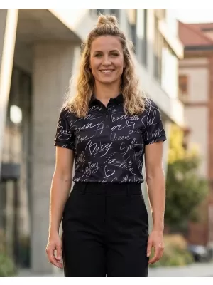 Frauenfunktional T -Shirt mit Premiumkragen ALTISPORT VOJ/ALW084TR05 SCHWARZ