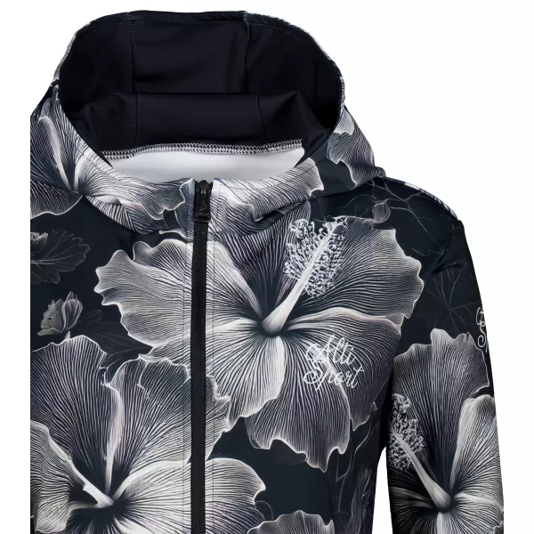  Funktionales Sweatshirt von Frauen auf Reißverschlussprämie ALTISPORT VOJ/ALW102MI02 SCHWARZ UND WEIß 