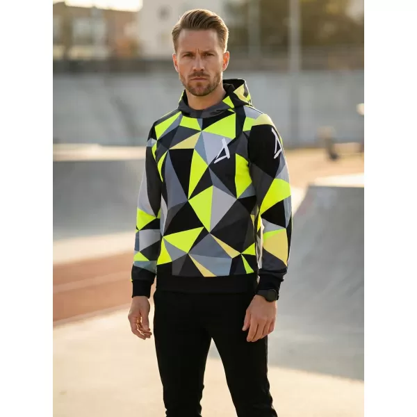  Funktionaler Sweatshirt -Premium von Männern ALTISPORT VOJ/ALM007MI01 SCHWARZ/FLUO GELB 