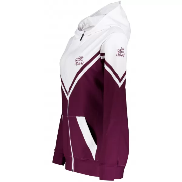  Funktionales Sweatshirt von Frauen auf Reißverschlussprämie ALTISPORT VOJ/ALW101MI02 BURGUND/WEIß 