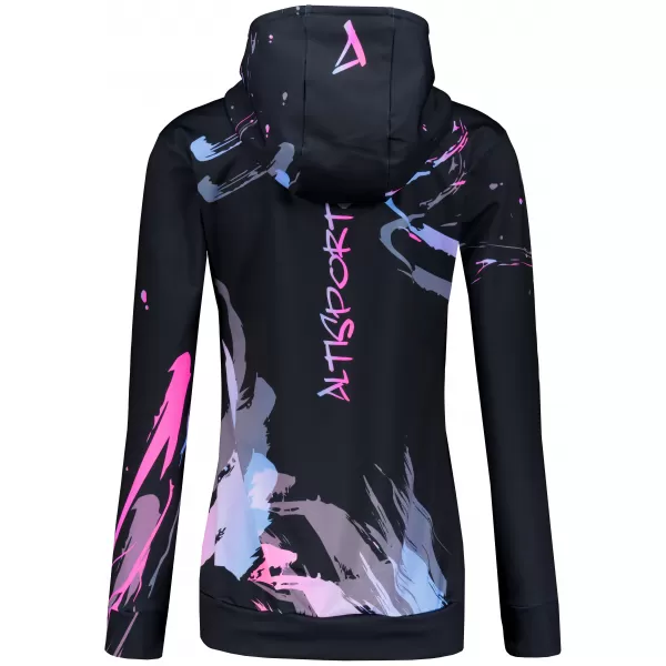  Funktionaler Sweatshirt -Prämie von Frauen ALTISPORT VOJ/ALW074MI01 SCHWARZ -PINK 