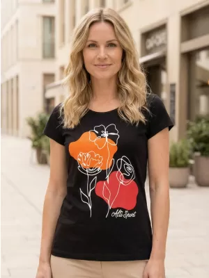 T -Shirt ALTISPORT ALW189122 SCHWARZ -ORANGE
