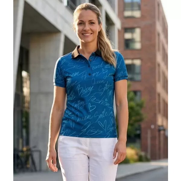  Frauenfunktional T -Shirt mit Premiumkragen ALTISPORT VOJ/ALW084TR05 BLAU 