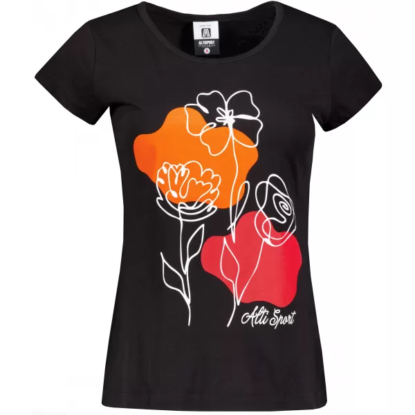 T -Shirt ALTISPORT ALW189122 SCHWARZ -ORANGE 