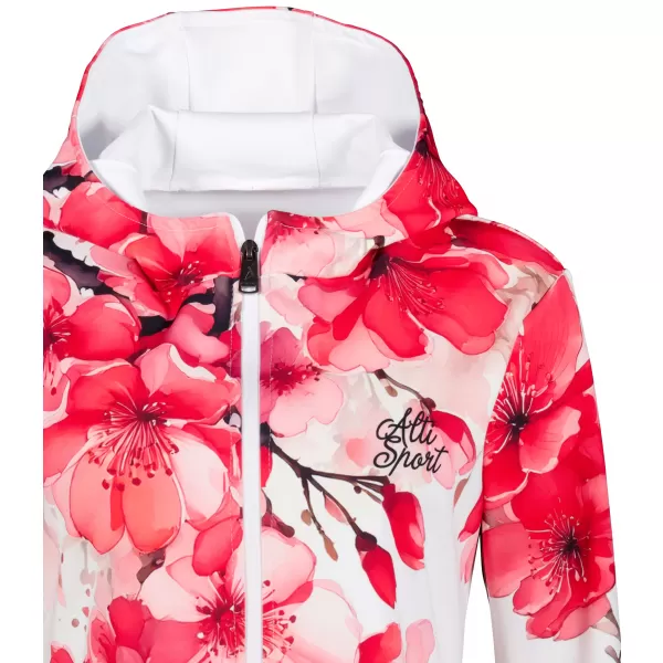  Funktionales Sweatshirt von Frauen auf Reißverschlussprämie ALTISPORT VOJ/ALW102MI02 ROSA/WEIß 