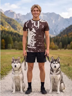 Männer funktionaler T -Shirt Premium Plus ALTISPORT VOJ/ALM057TR02 BRAUN