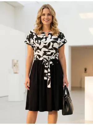 Kleid KIXMI URIA SCHWARZ/WEIß