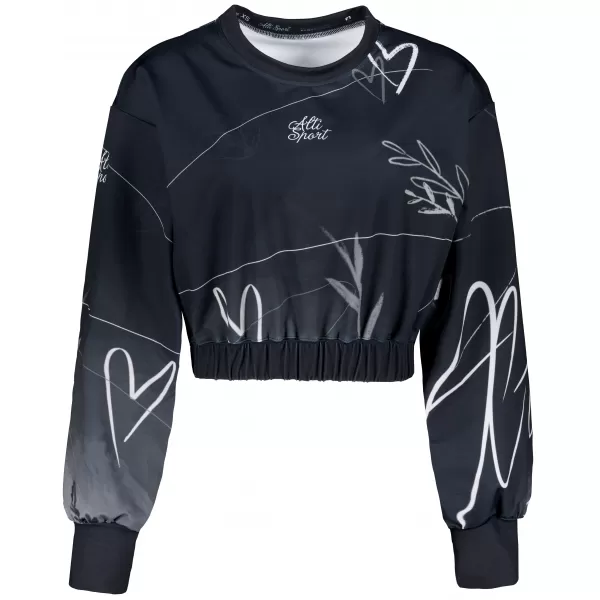  Funktionelle Sweatshirt -Premium von Frauen von Frauen ALTISPORT VOJ/ALW083MI08 SCHWARZ UND WEIß 