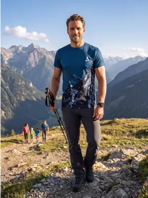 Männer funktionaler T -Shirt Premium Plus ALTISPORT VOJ/ALM059TR02 MARINE