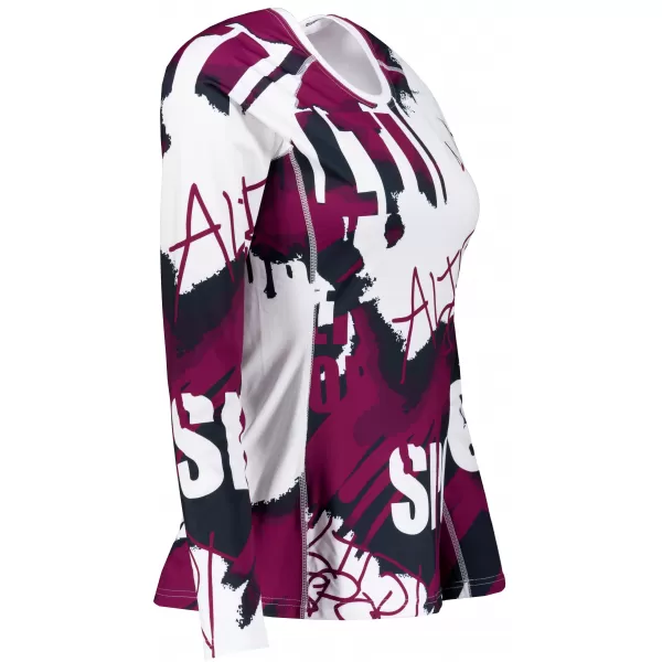  Frauen funktionales t -Shirt mit langen Ärmeln Premium ALTISPORT VOJ/ALW076TR03 WEIß/WEIN 