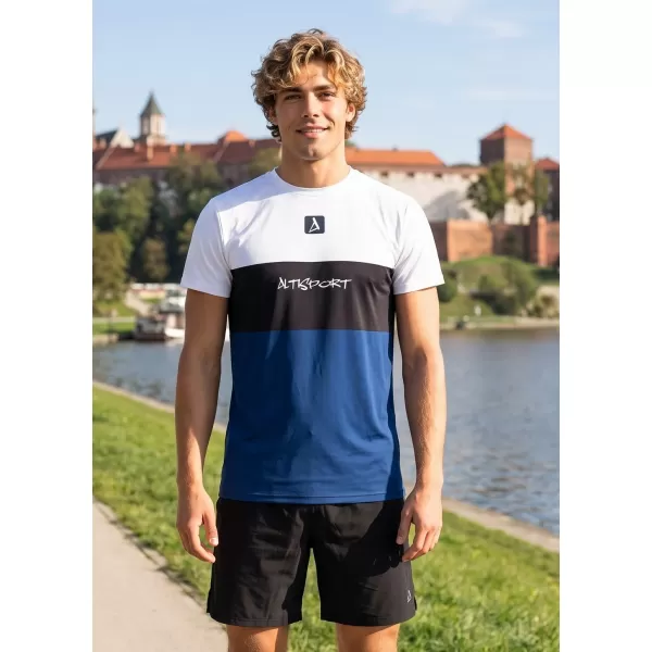  Männer funktionaler T -Shirt Premium Plus ALTISPORT VOJ/ALM051TR02 WEIß -BLAU 