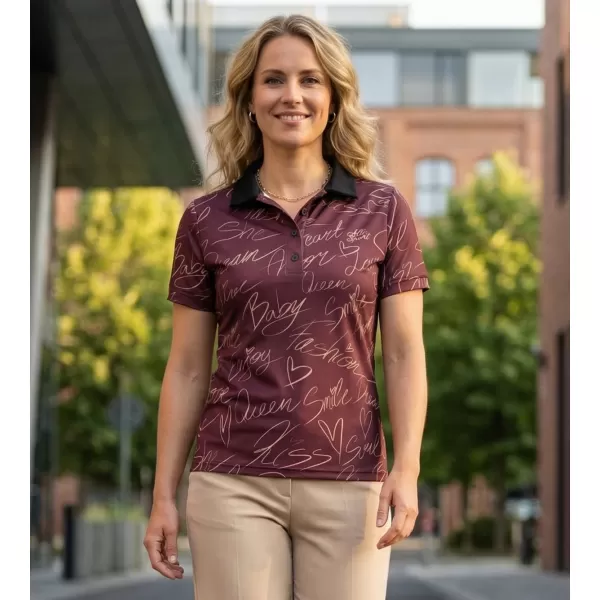  Frauenfunktional T -Shirt mit Premiumkragen ALTISPORT VOJ/ALW084TR05 BRAUN 
