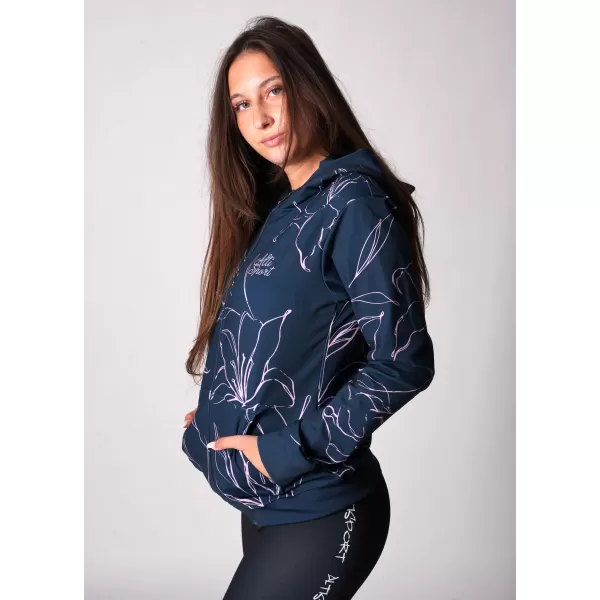  Funktionales Sweatshirt von Frauen auf Reißverschlussprämie ALTISPORT VOJ/ALW100MI02 DUNKELBLAU/ROSA 