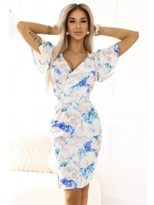 Kleid NUMOCO NINA 479-8 BLAUES BLUMENMUSTER