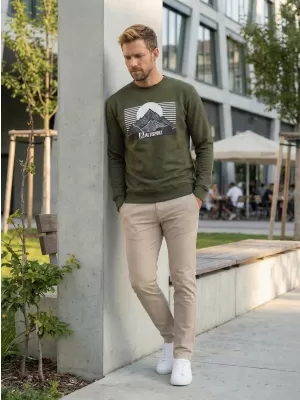 Herren -Sweatshirt ALTISPORT ALM188406 MILITÄR