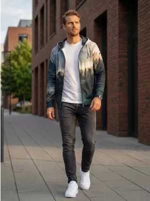 Funktionales Sweatshirt von Männern auf Reißverschlussprämie ALTISPORT VOJ/ALM030MI02 WALD/GRÜN