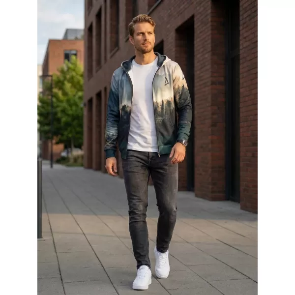  Funktionales Sweatshirt von Männern auf Reißverschlussprämie ALTISPORT VOJ/ALM030MI02 WALD/GRÜN 