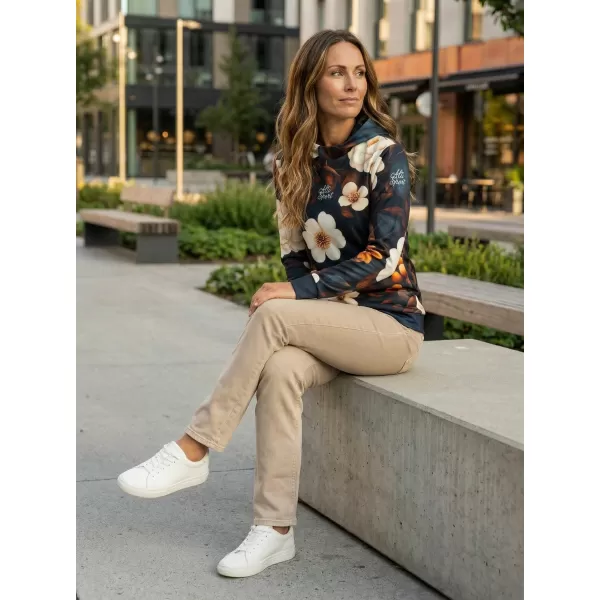  Funktionaler Sweatshirt -Prämie von Frauen ALTISPORT VOJ/ALW097MI01 WEIß-ORANGEFARBENE BLUMEN 