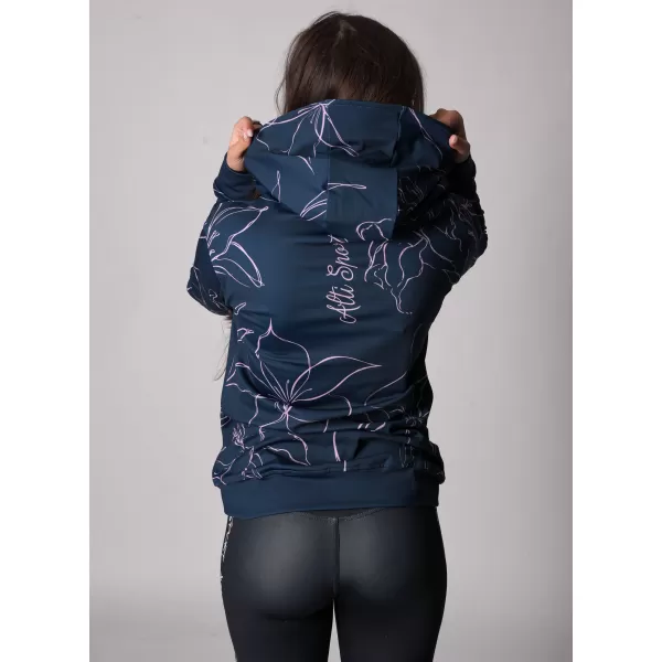 Funktionales Sweatshirt von Frauen auf Reißverschlussprämie ALTISPORT VOJ/ALW100MI02 DUNKELBLAU/ROSA 