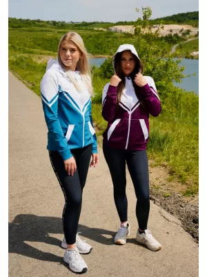 Funktionales Sweatshirt von Frauen auf Reißverschlussprämie ALTISPORT VOJ/ALW101MI02 BURGUND/WEIß