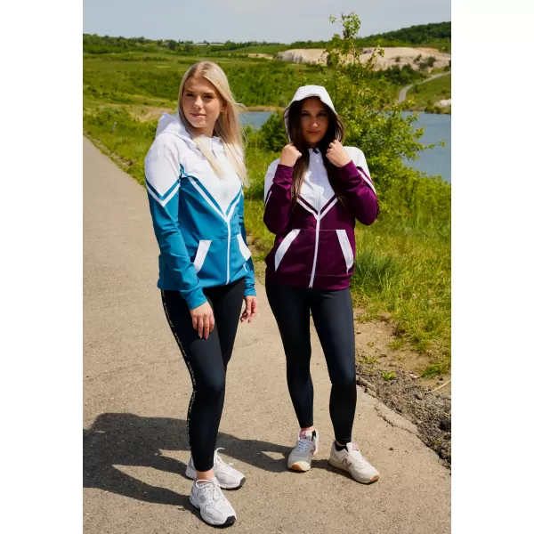  Funktionales Sweatshirt von Frauen auf Reißverschlussprämie ALTISPORT VOJ/ALW101MI02 BURGUND/WEIß 