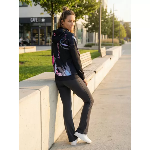  Funktionaler Sweatshirt -Prämie von Frauen ALTISPORT VOJ/ALW074MI01 SCHWARZ -PINK 