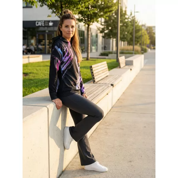  Funktionaler Sweatshirt -Prämie von Frauen ALTISPORT VOJ/ALW074MI01 SCHWARZ -PINK 