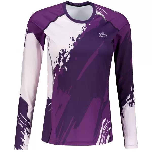  Frauen funktionales t -Shirt mit langen Ärmeln Premium ALTISPORT VOJ/ALW081TR03 DUNKELVIOLETT 