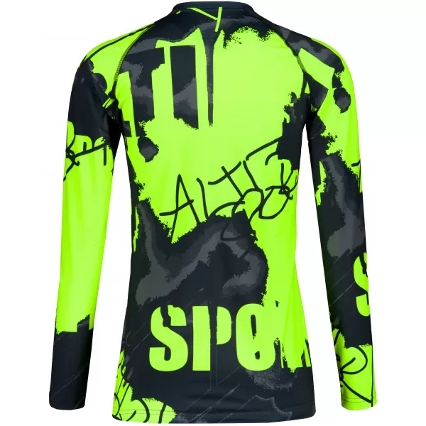  Frauen funktionales t -Shirt mit langen Ärmeln Premium ALTISPORT VOJ/ALW076TR03 SCHWARZ/FLUO GELB 