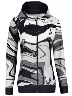 Funktionales Sweatshirt von Frauen auf Reißverschlussprämie ALTISPORT VOJ/ALW099MI02 SCHWARZ UND WEIß