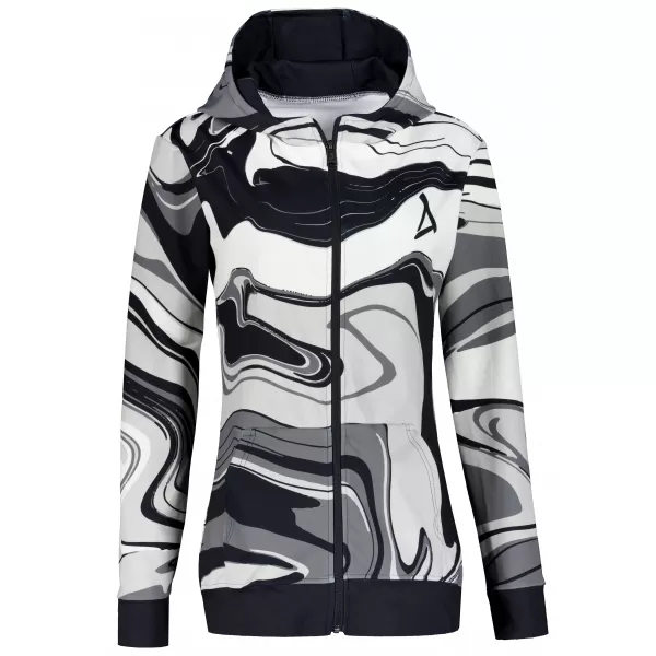  Funktionales Sweatshirt von Frauen auf Reißverschlussprämie ALTISPORT VOJ/ALW099MI02 SCHWARZ UND WEIß 