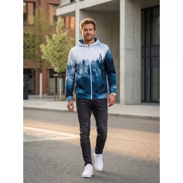  Funktionales Sweatshirt von Männern auf Reißverschlussprämie ALTISPORT VOJ/ALM030MI02 WALD/BLAU 