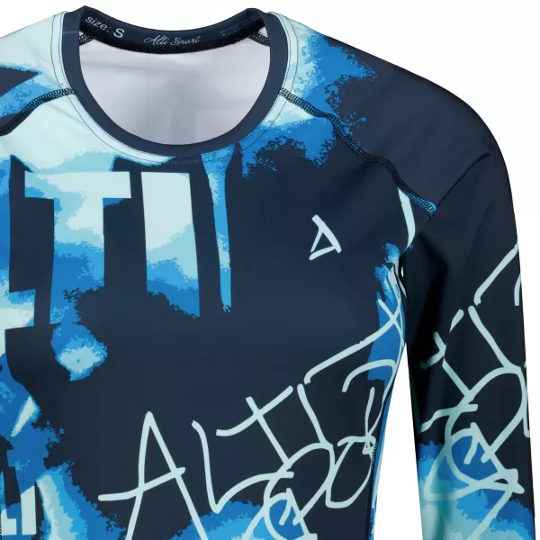  Frauen funktionales t -Shirt mit langen Ärmeln Premium ALTISPORT VOJ/ALW076TR03 BLAU -BLACK 