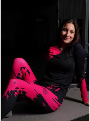 Frauen funktionales t -Shirt mit langen Ärmeln Premium ALTISPORT VOJ/ALW081TR03 HEIßROSA