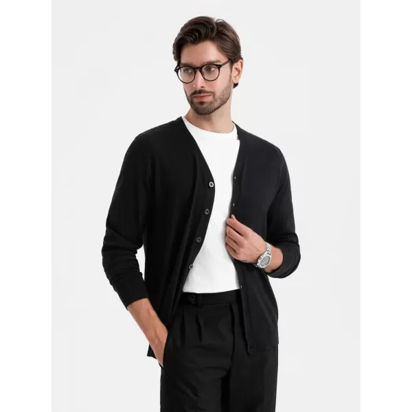  Männliche Strickjacke OMBRE OM-SWCD-0126 SCHWARZ 