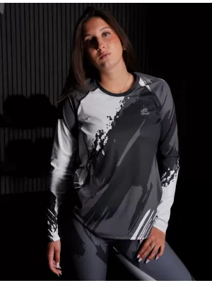Frauen funktionales t -Shirt mit langen Ärmeln Premium ALTISPORT VOJ/ALW081TR03 SCHWARZ