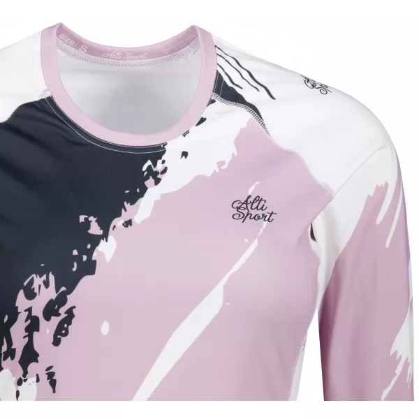  Frauen funktionales t -Shirt mit langen Ärmeln Premium ALTISPORT VOJ/ALW081TR03 SCHWARZROSA 
