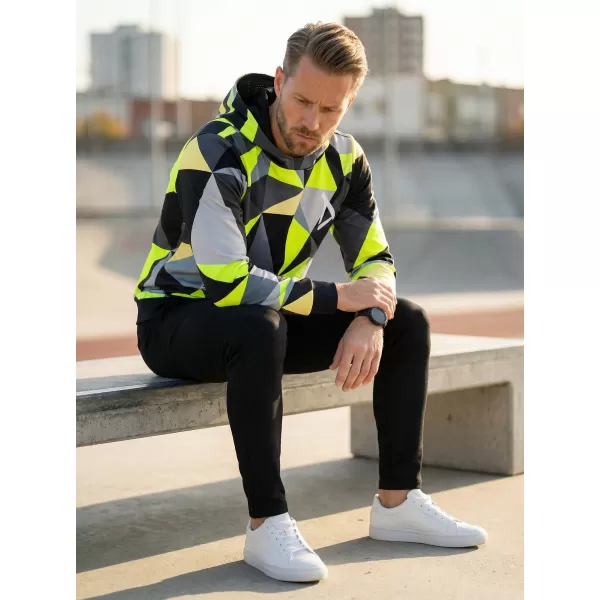  Funktionaler Sweatshirt -Premium von Männern ALTISPORT VOJ/ALM007MI01 SCHWARZ/FLUO GELB 