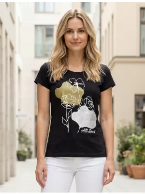 T -Shirt ALTISPORT ALW189122 SCHWARZ -GOLD