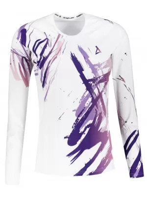 Frauen funktionales t -Shirt mit langen Ärmeln Premium ALTISPORT VOJ/ALW074TR03 WEIß/LILA
