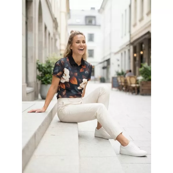  Frauenfunktional T -Shirt mit Premiumkragen ALTISPORT VOJ/ALW097TR05 WEIßE ANONG-FLOWERS 