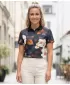 Frauenfunktional T -Shirt mit Premiumkragen ALTISPORT VOJ/ALW097TR05 WEIßE ANONG-FLOWERS