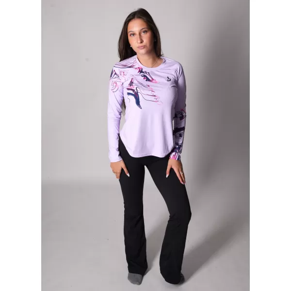  Frauen funktionales t -Shirt mit langen Ärmeln Premium ALTISPORT VOJ/ALW064TR03 LILA 